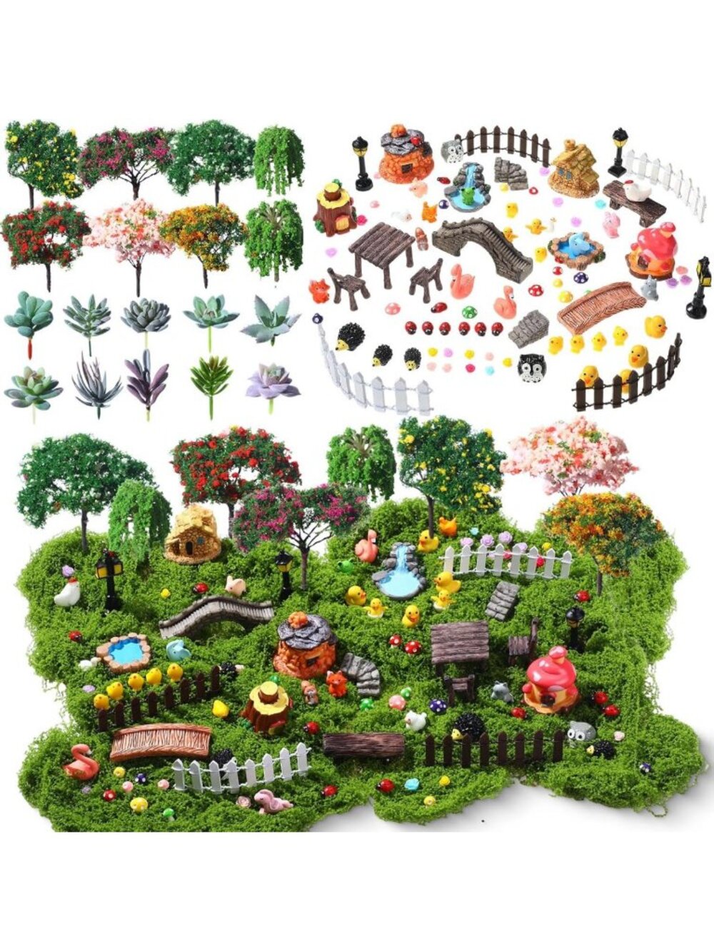 116 Pcs Miniature Fairy Garden Accessories Kit - Terrarium Decor, Diorama
